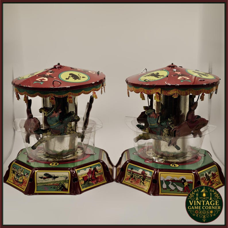 Vintage-style Tin Carousel Wind-up Toy – Nostalgic Fairground Decor - Etsy