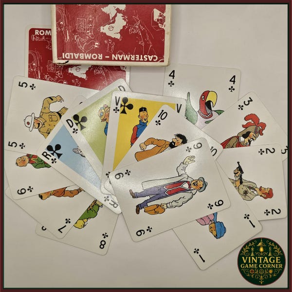 Tintin Playing Cards – Rombaldi & Casterman Promotional Deck – 1980s – Unreleased Vintage Cards