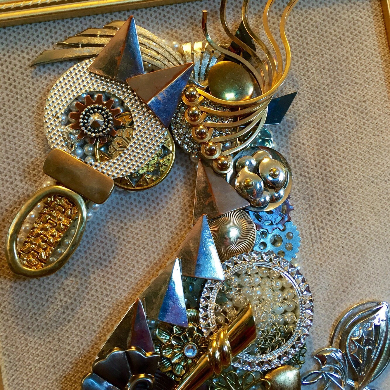 Beautiful Vintage Framed Jewelry Art Handmade Seahorse Etsy