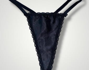 Vintage string met kanten rand, jaren 90, in de VS gemaakte dode inventaris