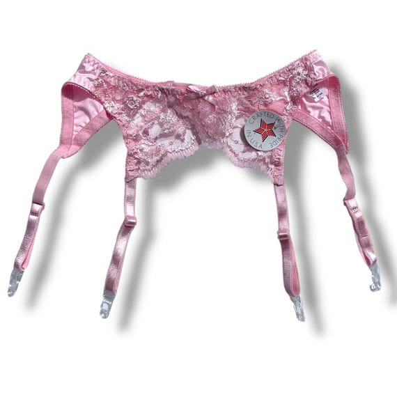 Coquette Pink Sheer Lace Suspender Garter Belt Sexy | Deadstock Vintage - Etsy Coquette Pink Sheer Lace Suspender Garter Belt Sexy | Deadstock Vintage - Etsy