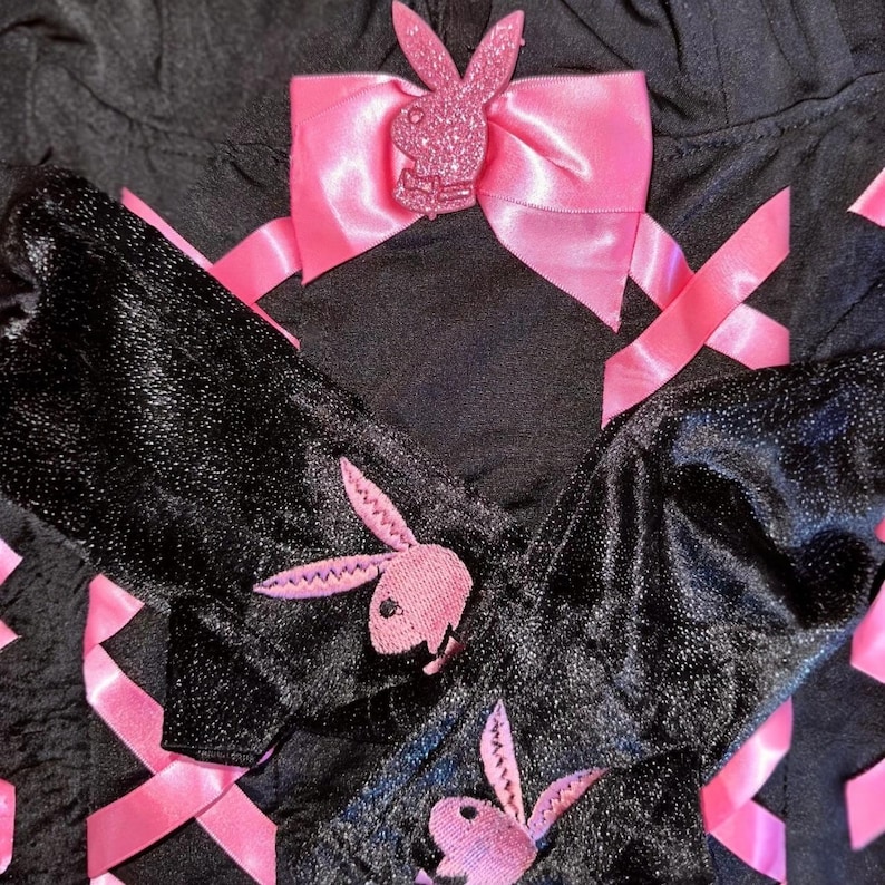 Conjunto de disfraz de cosplay de gatita sexy de la marca Playboy Y2K genuino imagen 8