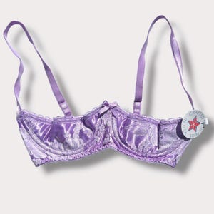 Lilac Push-Up Lacey Bra | Small, Medium, Satin Lingerie | Underbust Dirndl, USA-Made Coquette Vintage
