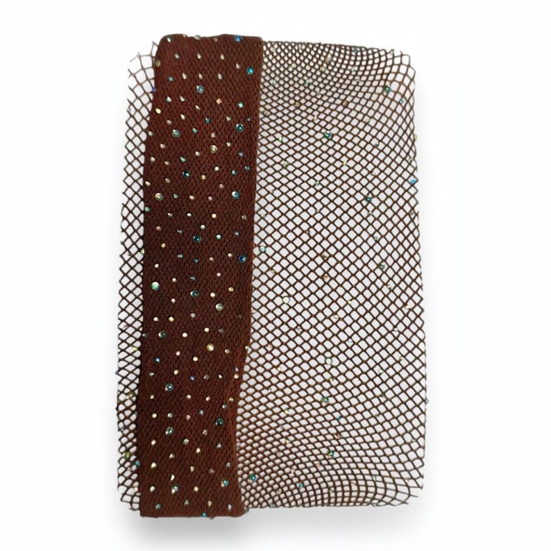 Diamanté Embellished Beige | Espresso, Fishnet Pantyhose Curve-Clinging Tights, Coquette Espresso