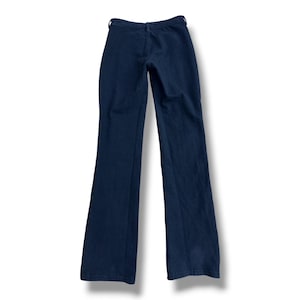 Y2K Low-Rise Lace-Up Bootcut Jeans XS Stretch Denim Cutout Rhinestone McBling Vintage Pants image 5