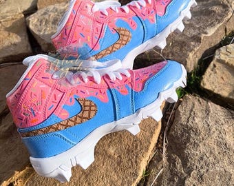 Tacos de béisbol juveniles personalizables y pintados a mano