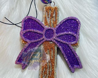 Cross with Bow Car Freshie: Scented Auto Accessory, Car Air Freshener
