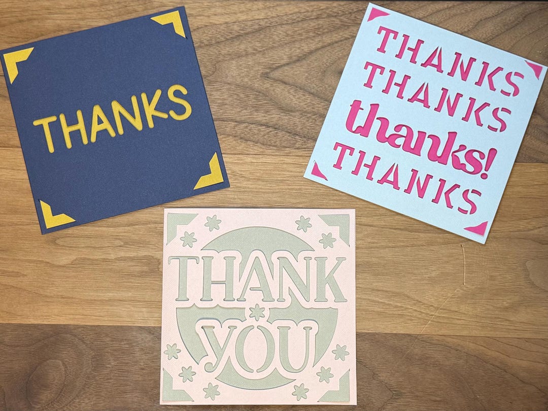 Thank You Card Set - Cut Outs - Etsy