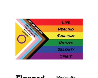 Pegatina de la bandera del orgullo LGBTQ+ / Más de 30 identidades queer disponibles con significados de colores