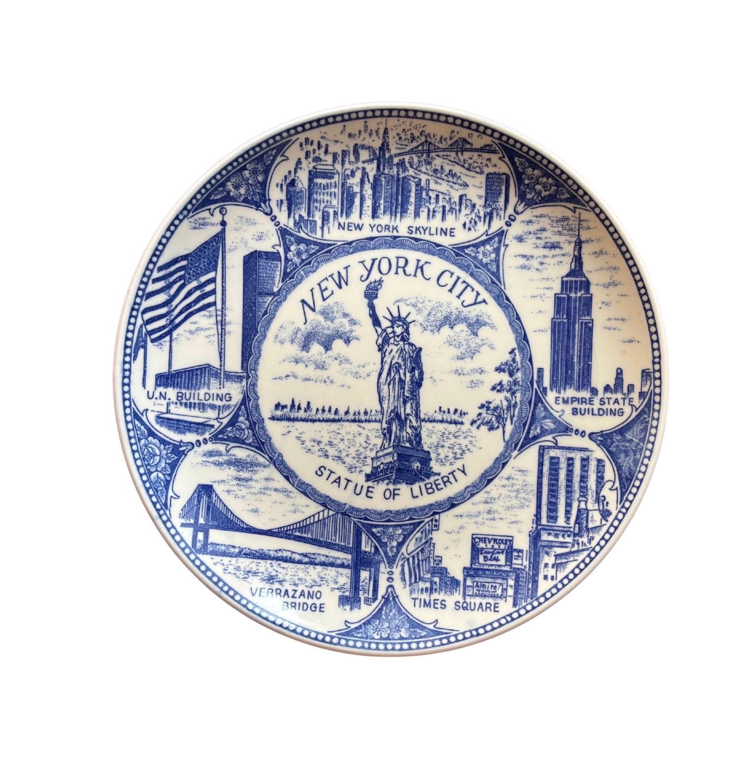 ニューヨーク市名所皿 Nyc Souvenir Plate Vintage - Etsy