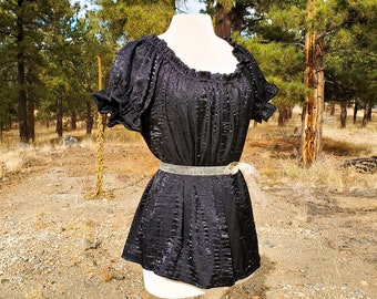 Cora Blouse, Size XL - Black Shimmer