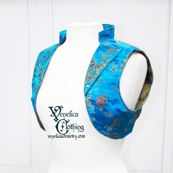 Firefly Kaylee Inspired Jacket -- Teal Dragon Brocade -- Custom Made