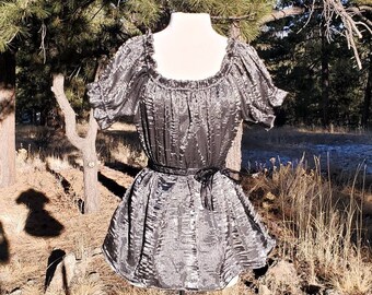 Cora Blouse, Size S - Pewter Shimmer