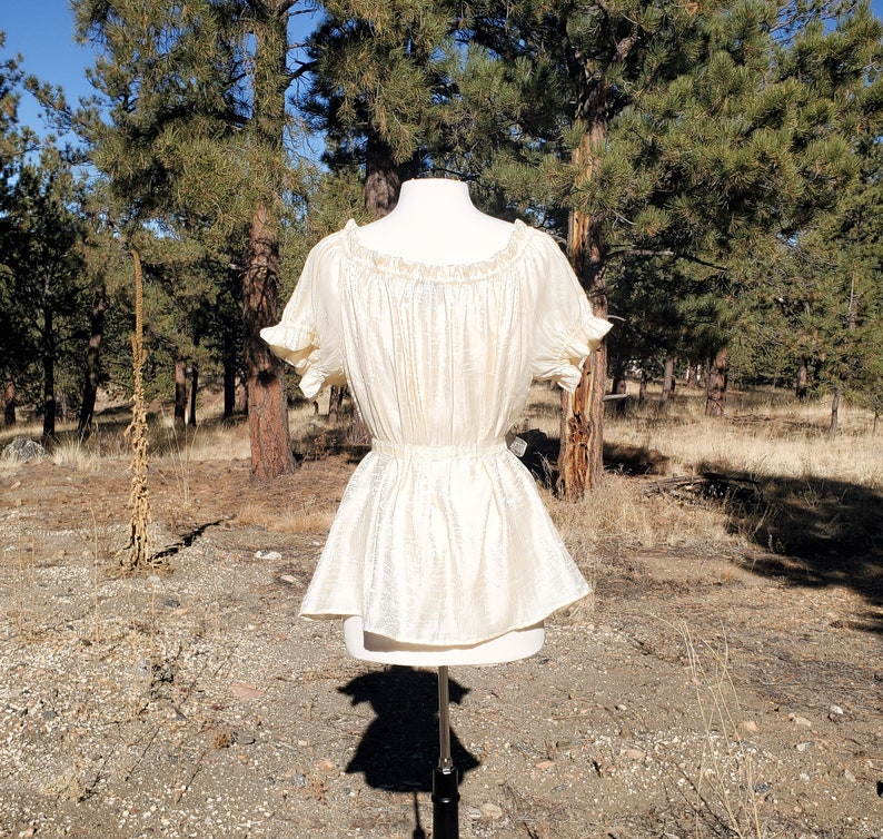 Cora Blouse, Size S Ivory Shimmer image 3