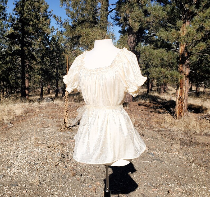 Cora Blouse, Size XS Ivory Shimmer image 1