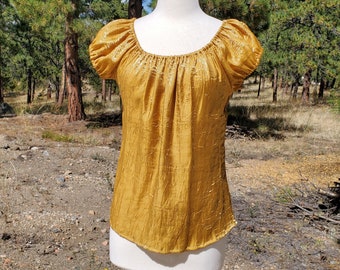 Willow Blouse, Size XS - Gold Shimmer