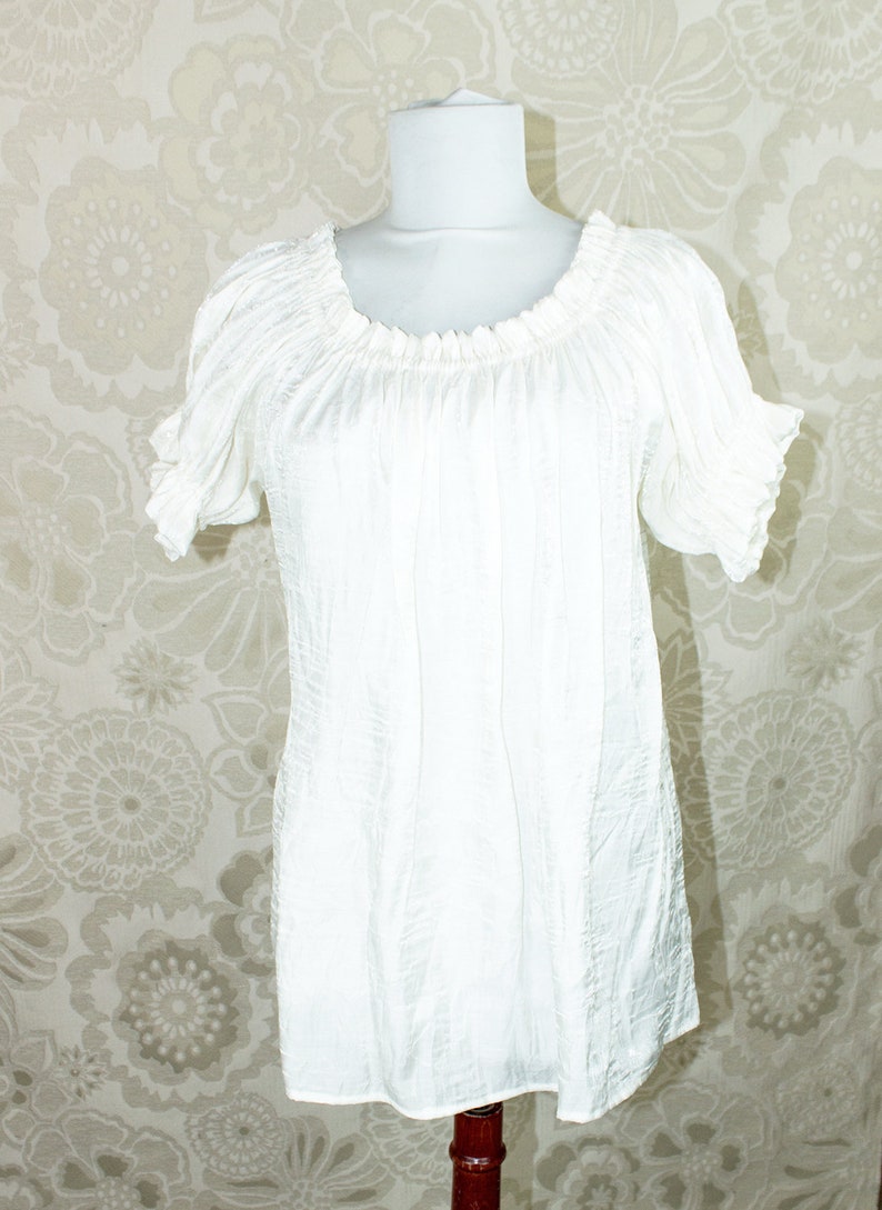 Cora Blouse, Size XS Ivory Shimmer image 6