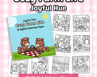 Cozy Farm Life Coloring Pages: Kids & Adults (Digital Download)