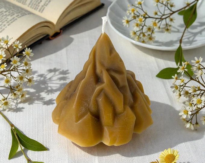 Beeswax Mountain Candle – Handmade, Natural, Decorative Candle for Home