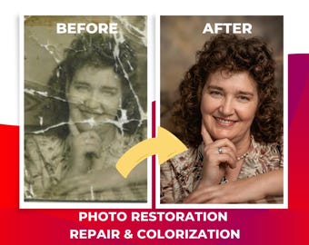 Custom Photo Restoration & Colorization, Memorial Gift (Digital Service)