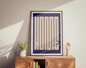 Minimalist HOME Art Print, Modern Line Design (Digital Download)