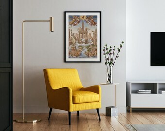 Allegorical New York City Art Print | Mythological Wall | Classical Empire State of Liberty Decor