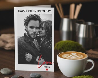 Personalized Photo Valentine's Day Card | Minimalist Couple Design (Digital Download)