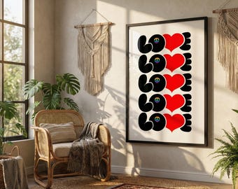 Trending Retro Love Peace Heart Design - Instant Download for Pride & Valentine Day