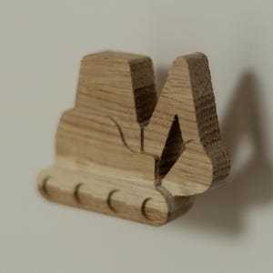 Holz Griff Bagger • Holzgriff Kinderzimmer • Kinder Knopf • Handgefertigt • Möbelknauf Babyzimmer • Fahrzeugmotiv • Ikea Hemnes Kallax Pax