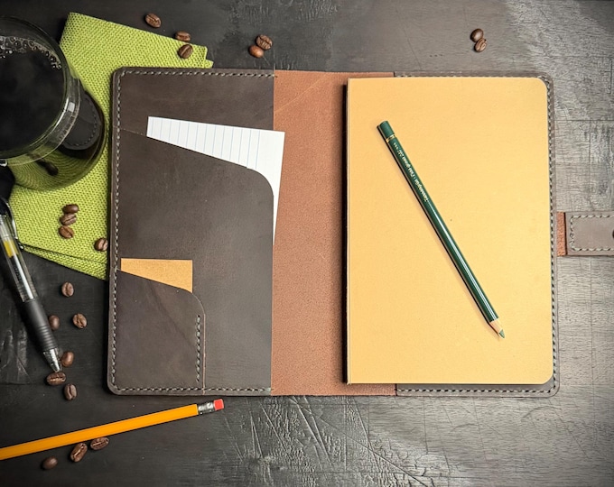 Featured listing image: Leather Journal Cover, Full-Grain Water Buffalo