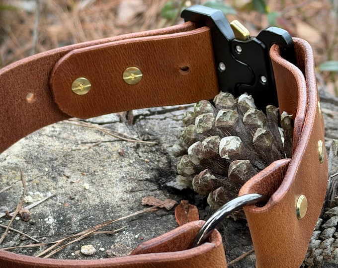 Featured listing image: "The Duck Dog" Collar in Water-Resistant Buffalo Hide