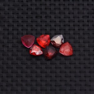 Red Triangle Cut Glass Stones Faceted Trillion Shape Pointed Back Crystal for Jewelry Making DIY Supplies 40pcs 12*12mm