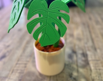 Doniczka Monstera z magnetycznymi podstawkami w kształcie liści | Wielofunkcyjna dekoracja do doniczki