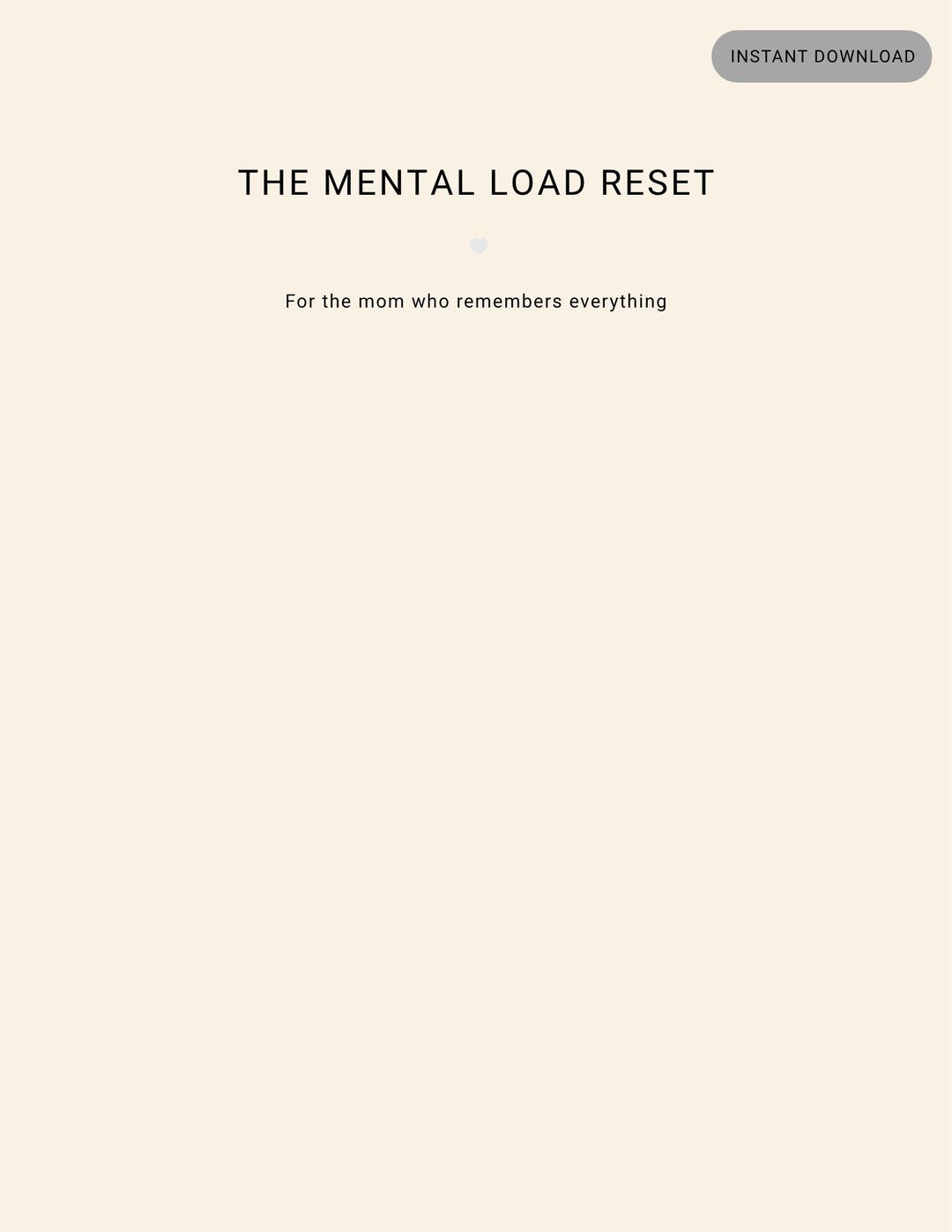 Mental Load Reset for Moms | Overwhelmed Mom Planner | Mental Load ...
