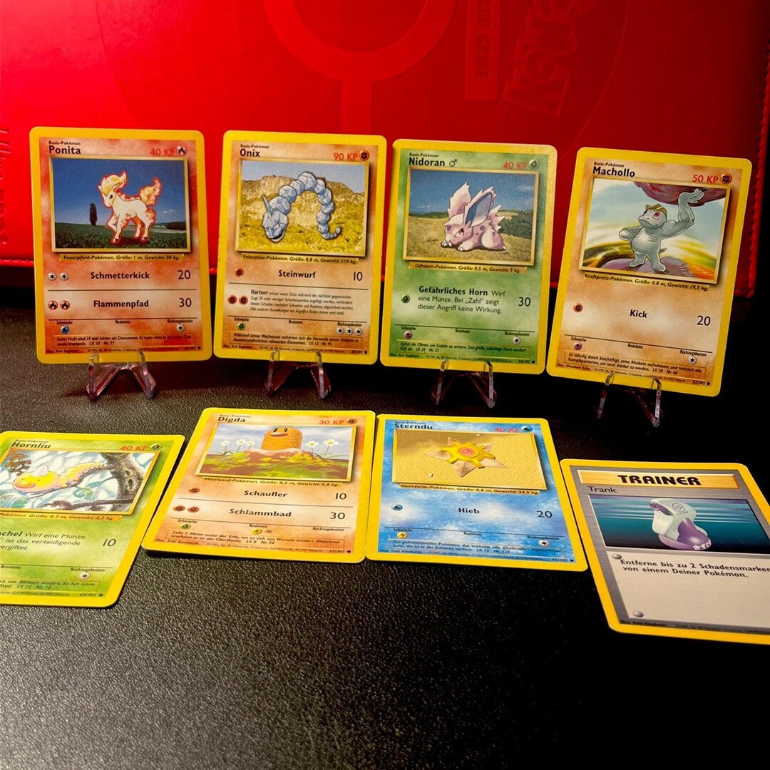 Edition One Pokemon Pokemon 1. Editon Base Set 8 Karten Vintage Sammlung 56|102 55|102 - Etsy