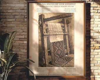 Turkse tapijtweven kunstprint | Poster Traditioneel tapijtweefgetouw