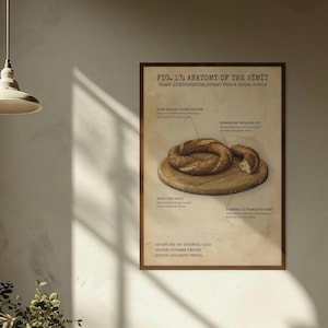 Turkish Simit Print | Turkish Breakfast |Istanbul Street Food Art | Kitchen Wall Decor | Vintage Food Poster | Turkish Culture Gift image 1
