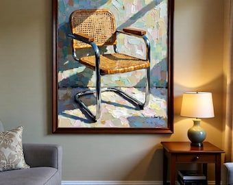 Art mural nature morte, impression d'art numérique Mid-Century Study, chrome tissé
