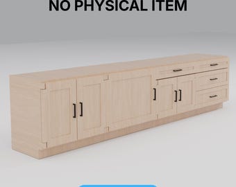 May include: A light-colored wooden cabinet with multiple doors and drawers. The cabinet has black handles and the text "DIGITAL STL FILES NO PHYSICAL ITEM" and "INSTANT DOWNLOAD".