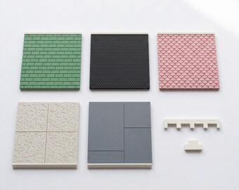 1:12 Scale Tile Panels, Dollhouse Floor and Wall STL & 3MF Files, Subway, Penny, Terrazzo, Fish Scale