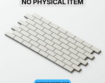 May include: A digital 3D model file represented by a light gray rectangular section of brick wall pattern. The image includes the text DIGITAL STL FILES NO PHYSICAL ITEM at the top and a blue button with the text INSTANT DOWNLOAD at the bottom.