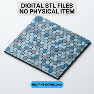 STL File - 1:12 Scale Hexagon Tile Panels, STL & 3MF Files for Multicolor Printing