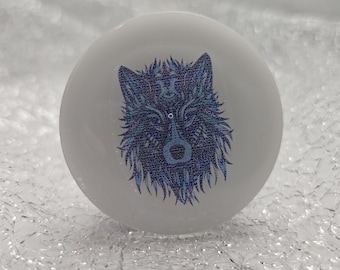 Boho Wolf Image on White Phone Grip, Stand, phone accessories
