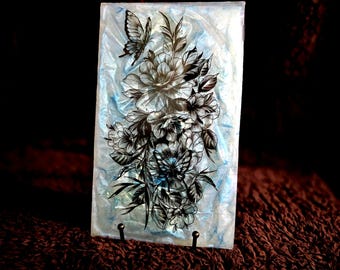 Butterflies and Flowers, Home Decor. Layered for depth giving a 3D look.