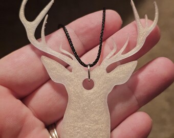 Buck deer head rearview mirror decoration. Hanging accessory.