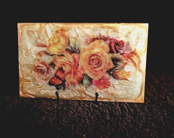 Roses and Butterflies, Home Decor. Layered for depth giving a 3D look.