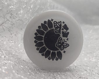 Sunflower and Butterflies, Phone Grip, Stand, Decorative and Functional Accessories