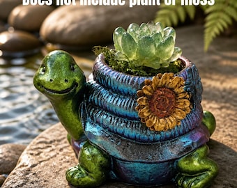 Resin Turtle Succulent Planter Pot, Indoor, pencil holder, brush holder