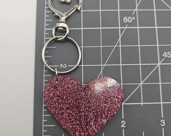 Holographic Heart Keychain|Unique Accessories|Handmade|Resin Gifts|Statement Piece