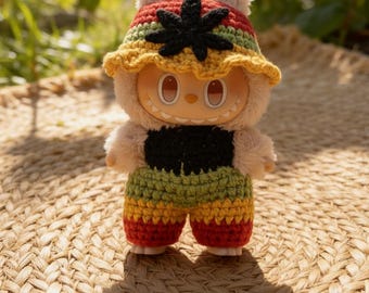 Crocheted Labubu Rasta Outfit
